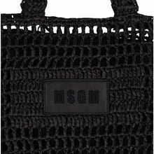 Carica l&#39;immagine nel visualizzatore di Gallery, MSGM raffia bag nera S4MSJGBA059
