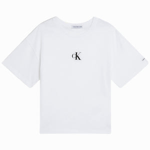 Calvin Klein t-shirt bianca bambina logo G02136