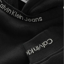 Carica l&#39;immagine nel visualizzatore di Gallery, Calvin Klein felpa cappuccio nera intarsia B01689

