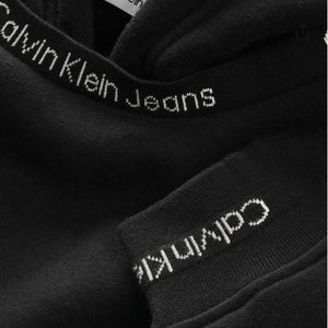 Calvin Klein felpa cappuccio nera intarsia B01689