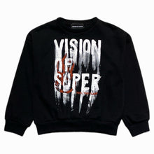 Carica l&#39;immagine nel visualizzatore di Gallery, VISION OF SUPER kids felpa nera logo colato MFV4109
