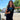 County of Milan kids canotta nera piume azzurre TH018