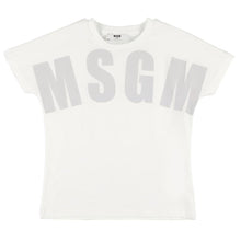 Carica l&#39;immagine nel visualizzatore di Gallery, MSGM kids t-shirt bianca maxilogo grigio UTH006
