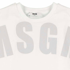 MSGM kids t-shirt bianca maxilogo grigio UTH006