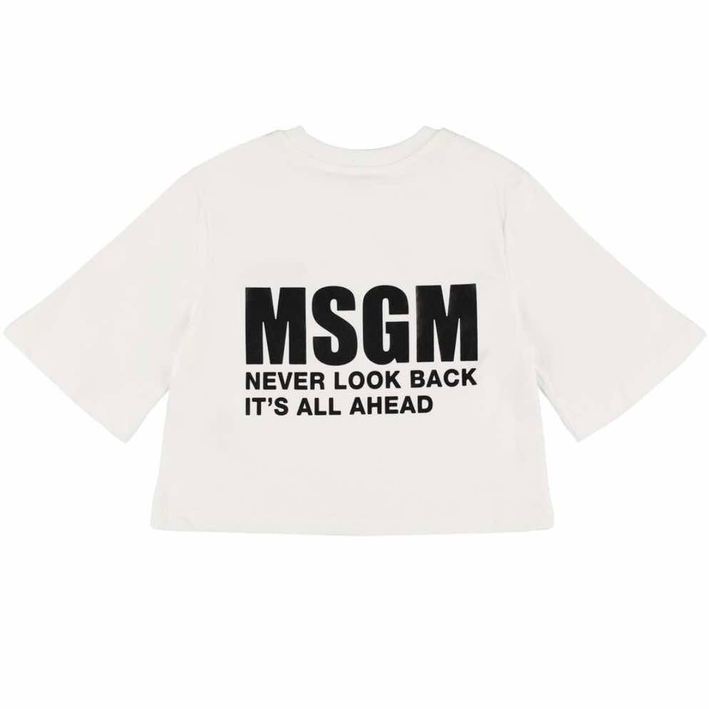 MSGM kids t-shirt bianca cropped ragazza GTH007