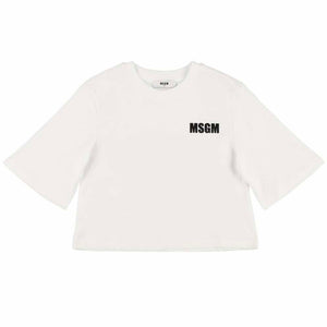 MSGM kids t-shirt bianca cropped ragazza GTH007