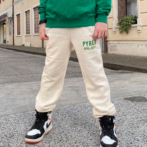 Pyrex pantalone panna logo verde S4PYJBFP080