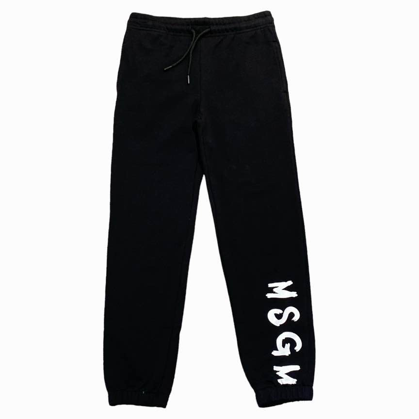 MSGM pantalone tuta nero basic logo UFP026