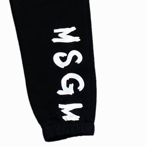 MSGM pantalone tuta nero basic logo UFP026