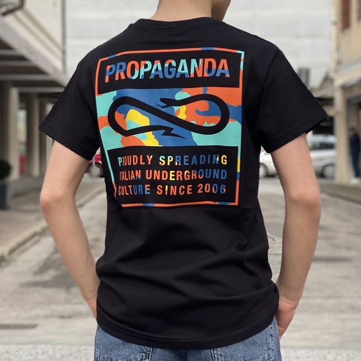 Propaganda kids t-shirt nera Label Camou 003