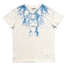 Carica l&#39;immagine nel visualizzatore di Gallery, PHOBIA kids t-shirt panna fulmini azzurri K00545
