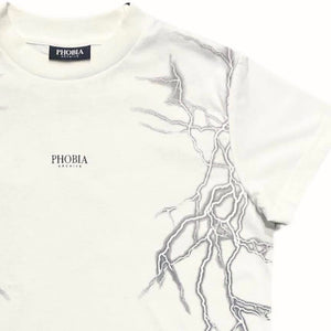 PHOBIA kids t-shirt panna fulmini grigi bianchi K00565