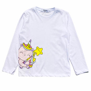 Mousse t-shirt bambina unicorni bianca 301