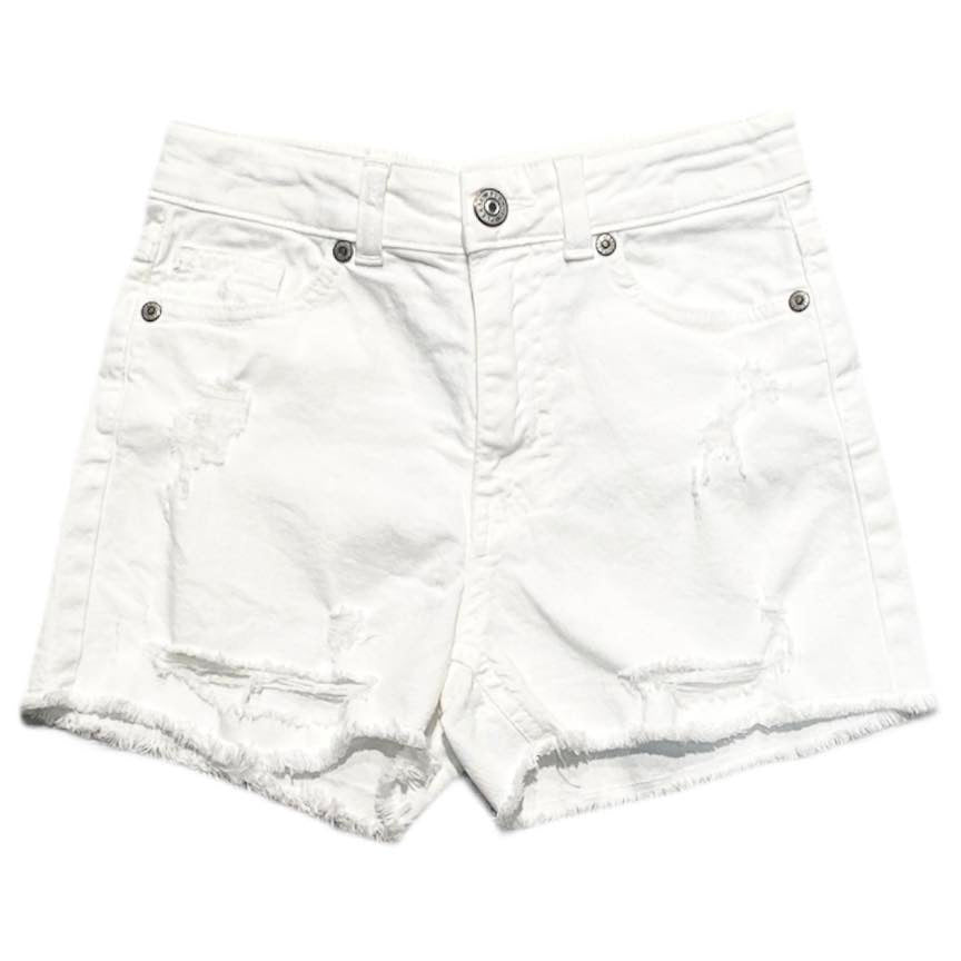Please short bambina in jeans bianco AB60B34G48
