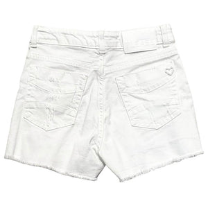 Please short bambina in jeans bianco AB60B34G48
