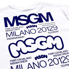 Carica l&#39;immagine nel visualizzatore di Gallery, MSGM kids t-shirt bianca logo blu BTH256
