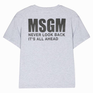 MSGM kids t-shirt grigia logo retro UTH005