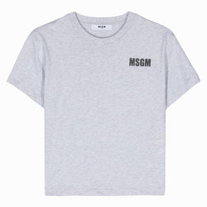 MSGM kids t-shirt grigia logo retro UTH005
