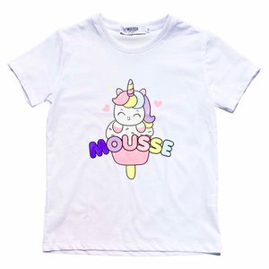 Mousse t-shirt bianca bambina unicorn 333