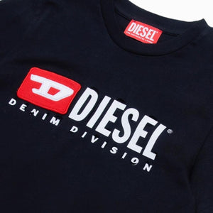 Diesel t-shirt nera bambino strappi J01793