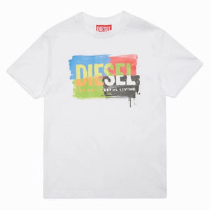 Diesel t-shirt bianca pennellata J01776
