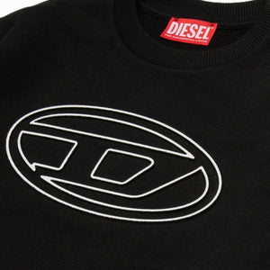 Diesel felpa nera logo Oval D J01787