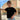 Icon kids t-shirt nera logo gommato ragazza 1251