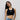 Icon kids top nero a costine ragazza 1241