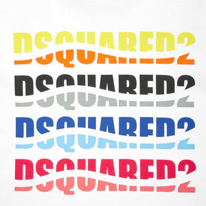 DSQUARED2 t-shirt bianca logo multicolor DQ2104