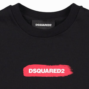 DSQUARED2 t-shirt nera logo pennellato DQ2095