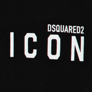 DSQUARED2 t-shirt nera logo Icon DQ2076