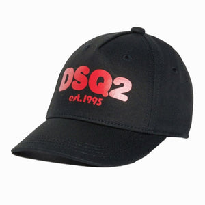 DSQUARED2 cappello nero rosso junior DQ2115
