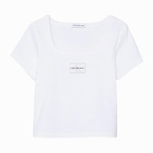 Carica l&#39;immagine nel visualizzatore di Gallery, Calvin Klein t-shirt bianca costine bambina G02439
