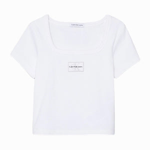 Calvin Klein t-shirt bianca costine bambina G02439
