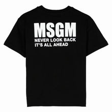 Carica l&#39;immagine nel visualizzatore di Gallery, MSGM kids t-shirt nera logo retro UTH005

