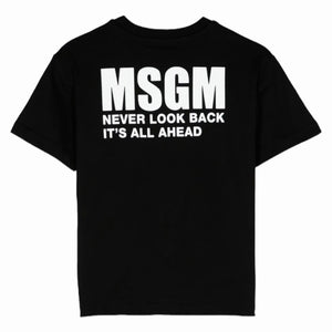MSGM kids t-shirt nera logo retro UTH005