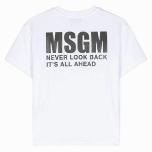 MSGM kids t-shirt bianca logo retro UTH005