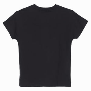 MSGM kids t-shirt nera maxilogo grigio UTH006