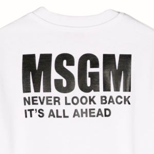 MSGM kids felpa bianca logo retro USW013