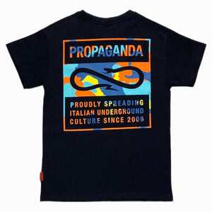Propaganda kids t-shirt nera Label Camou 003