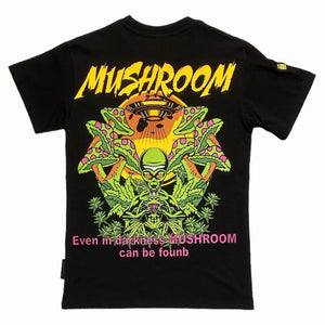 Mushroom t-shirt nera alieno 14020