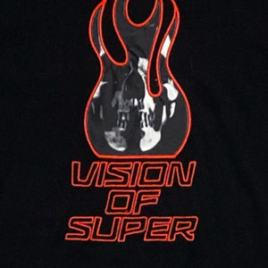 VISION OF SUPER kids t-shirt nera fiamma ricamata TSV4108