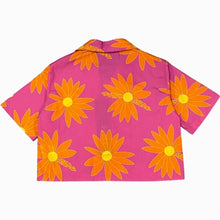 Carica l&#39;immagine nel visualizzatore di Gallery, Pyrex camicia fuxia cropped fiori 33861
