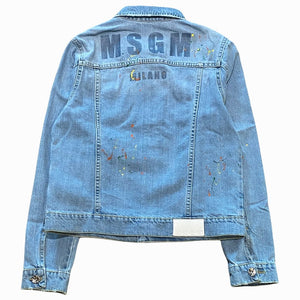MSGM kids giubbino in jeans con schizzi colore MS028887