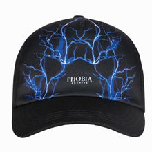 Carica l&#39;immagine nel visualizzatore di Gallery, Phobia cappello nero fulmini blu 0228
