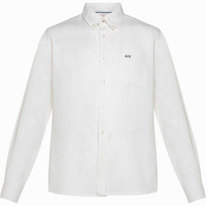 SUN68 camicia bianca misto lino S33303